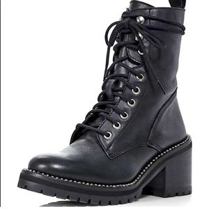 Aqua Shoes Ray Women’s Lace Up Leather Combat Boots